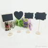 Star Heart Shape Mini Chalkboard Wood Place Card Holder Stand For Dessert Table WordPad Message Board Holder For Wedding Party WVT0432