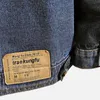 Jaquetas dos homens denim jaqueta homens outono inverno casual manga longa colarinho e casaco mens cardigan streetwear jaqueta