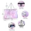 Einkaufstaschen Neue Strand-Einkaufstasche Damen Nylon-Einkaufstasche Pink Galaxy Unicorn Print Stoff-Umhängetasche Öko-Handtasche Tote Wiederverwendbare Shopper-Taschen 220310