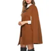 Herfst Winter Cape Femme Lady Womens Warm Solid Colort Bats Cape Coat Jacket Cardigan Bovenkleding Poncho Capas de Mujer CD 201210