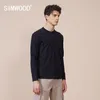 Herfst 100% katoen lange mouw Henley T-shirt Comfortabele slim fit T-shirt Hoge kwaliteit Basic Tops SJ131088 220115