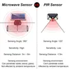 LED Sollampor Utomhus Uppgraderad Mikrovågsensor 270 Bred vinkel Solar Trådlös Vägglampa Vattentät Översvämningsljus för Garage