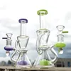 Heady Water Glass Bong Recycler Perc Oil Dab Rigs Soffione Perc 14mm Femmina Joint Water Pipes Con Bowl Narghilè XL-2062