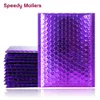 Purple Bubble Mailers Packing Gold/Rose Gold/Laser Bags Silver/Dark Red/Purple/Rose Red Aluminium Foil Bubble Mailer Packaging Padded kuvert