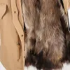 Femmes Parkas réel fourrure naturelle hiver Parka fourrure de raton laveur col fourrure de renard doublure veste manteau femmes veste 201212