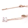 el cristal de acero inoxidable de lujo de Rose plateado oro rosa señoras colgante collar de joyería