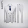 Baguelette Blackroyal 푸른 웨딩 남자 정장 흰색 슬림 맞는 무대 의상 homme 공식 솔리드 그레이 3 피스 슈트 바지와 함께 201106