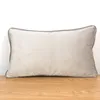 Серый трубопровод бархатной подушки крышка серебряной серой подушки для подушки/диван-крышка наволочки без ущерба для домашнего декора без набивания T200601