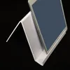 L-shaped Acrylic Tablet Cell Phone Display Stand Large Clear and White Countertop Rack Easel Universal Holder for iPad iPhone Samsung Galaxy