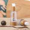 DHgate Bouteille de lotion cosmétique sans air en bambou respectueuse de l'environnement avec couvercle extérieur transparent, 15 ml 30 ml 50 ml AS Bouteille de pompe à crème pour le visage en plastique pour soins de la peau