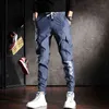 Dazzle Color Reflective Cargo Pants Men Handsome Joggers Casual Streetwear Drawstring Trouser G220224