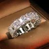 2022 Sieraden gepersonaliseerde hete verkopende nieuwe sieraden 925 sterling zilver en goud gevuld prinses gesneden wit topaz CZ diamant dames bruiloft verlovingsring topkwaliteit