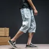 Męskie dżinsy strapione plus size punku krótki mężczyźni 2021 casual proste spodnie dżinsowe kieszenie jean homme1