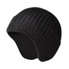 Unisex tricotada inverno acampamento acampamento curso ciclismo adultos diary sólido beanie chapéu casa outdoor trabalho cobrindo abas de orelha de fio