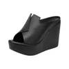 슬리퍼 11cm 극단적 인 하이힐 여성 신발 여름 2022 chunky 플랫폼 웨지 슬라이드 사무실 해변 작은 큰 크기 32-43