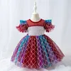 1 Ans fête d'anniversaire robe de lavage de filles infantile bébé fille costume bébé filles vêtements pour l'été robe de princesse tutu LJ201221