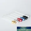 18PCS / Lot 15ml Botella atomizadora de vidrio transparente Tapa de aluminio colorida recargable