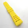 25 mm żółty opaska zegarkowa 20 mm składane zapięcie gumowy pasek do RM011 RM 50-03 RM50-01271F