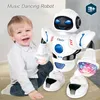 Dziecięce dziecko Elektryczne Dancing Robot Music Toy Boy Girl Obrotowy Inteligentny Działka-dziecko Interaktywny Gra Boże Narodzenie Prezent LJ201105