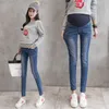 6603# Washed Denim Skinny Maternity Jeans Autumn Fashion Belly Pencil Trousers Clothes for Pregnant Women Pregnancy Pants LJ201114