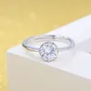 Anel de diamante de prata ajustável Mulheres noivado de noiva jóias de moda de moda e presente arenoso