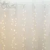 2,5 x 2 m 320 LED-Kupferdraht-Cluster-Eiszapfen-Vorhang-Lichterketten-Girlande mit Adapter für Hochzeit im Freien, Party, Gartendekoration 201203