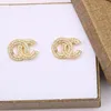 20 kleur Stud 18K Vergulde Merk Ontwerpers Letters Oorbellen Geometrische Luxe Merk Vrouwen Strass Parel Oorbel voor Bruiloft Feest Sieraden Accessoires