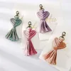 Handmade Tassel Breloki Boho Handmade Blue Holder Torba Samochód Wiszące Biżuteria Prezenty Bawełniane Liny Tkane Keychain