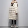 90% blanc duvet de canard veste à capuche femmes épais long lâche manteau d'hiver coréen femme vestes bouffantes Doudoune Femme Outwear Y201001