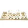 Jewelry Counter Display Stand White PU Leather Jewellery Fair Showcase Displays Props Earrings Ring Pendant Necklace Bangle Holders