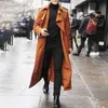 트렌치 코트 남자 재킷 MENS 외투 캐주얼 슬림 핏 윈드 브레이크 플러스 크기의 단단한 긴 코트 남자 패션 겨울 코트 HOMME 201211