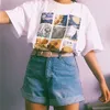 kuakuayu HJN Van Gogh Gemälde Vintage Mode Ästhetisches weißes T-Shirt 90er Jahre süßes Kunst-T-Shirt Hipster Grunge Top 220315