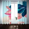 customize Modern and fashionable European decoration window curtain living room kitchen Plant leaf curtains High-quality blackout window