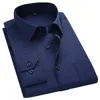 Plus Stor storlek 8XL 7XL Slim Fit Mens Business Casual Långärmad Skjorta Klassisk Vit Svart Mörkblå Man Social Dress SHIRTS 220309