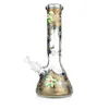 12 "Handgeschilderde Floral Glass Beker Bong Water Pijp Hookah 7mm Dikke Ijs Ash Catcher DAB Oil Rigs Roken Bongs Bubbler Pipes Bowl