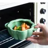 MDZF Pumpkin Shape Baking Bowl With Lid Glaze Au Gratin Soup Salad Bowl Kitchen Bakeware Oven Halloween Baking Pan Supplies 201023