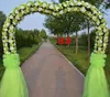 Romantische en nobele bruiloft zijde bloem deur metalen frame rose bloem boog deur voor de Grand Wedding scene voorbereiding decoratie