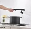 Robinet de remplissage de casserole mural pliable robinet de cuisine simple froid monotrou Rose or évier robinet rotation bec pliant laiton