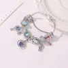 17-21CM hot-air balloon charms bracelets Souvenir bracelet globe and unicorn beads as gift DIY Jewelry pink and blue Accessories