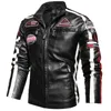 Hommes Mode Moto Vestes En Cuir À La Mode Nouveau Biker Veste En Cuir avec Broderie Epaulette Hommes Faux Cuir Bomber Veste 201215