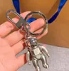 2021 Astronaut Space Robot Letter Fashion Silver Metal Keychain Car Advertising Waist Key Chain Chain Pendant Accessories206C
