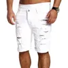 Chino Jeans för män Modeshorts tvättad denim Pojke Skinny Runway Korta män Jeans Shorts Homme Destroyed Ripped Jeans Plus Size C0222