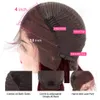 13X4 Lace Frontal Perücken kurze gerade Bob Echthaar mit Pony 150 Dichte synthetische Perücken für schwarze Frauen1383744