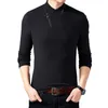 Browon Brand 2022 Style T-shirt pour hommes en coton T-shirt à manches longues Men Hommes Couleur solide Collier Imprimé Collier surdimensionné T-shirt 220224