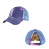 Hot Tie Dye Berretto da baseball Moda Donna Ragazze Croce Coda di cavallo Maglia posteriore Cappello da camionista Adulti Bambini Coda di cavallo Foro Sole Cappelli snapback traspiranti