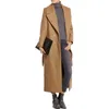 casaco feminino UK Donna Plus size Autunno Inverno Cassic Simple Wool Maxi Cappotto lungo Abito femminile Capispalla manteau femme 201218