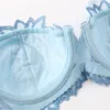 shaonvmeiwu Reggiseno sexy ricamato in ciliegio sottile sul piccolo petto per raccogliere la maglia di pizzo della biancheria intima delle donne Y200708