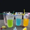 Clear Stand-up Beverage Drink Coffee Plastic Zipper Packaging BagS Resealable Zip Lock Pouch Food Drinking Makeup Storage Bag WQ439-WLL