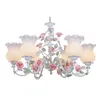 Lustres moderne blanc Rose Rose lustre européen éclairage décoratif pendentif lampe suspendue fer cristal salle à manger