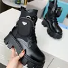 Kadın Tasarımcı Lüks Plak Çizmeler 9.5 cm Yüksek Topuklu Ayak Bileği Boot Hakiki Deri Savaş Botları Kış Boot ile Kutusu En Kaliteli